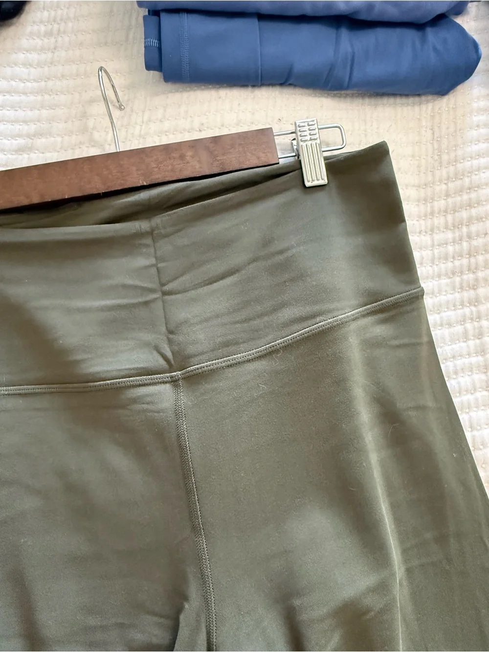 Wide-Leg High-Waist Olive Green Flare Pants